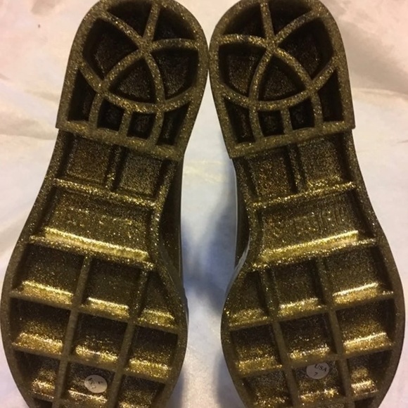 Melissa Rain Boots Sparkly Gold